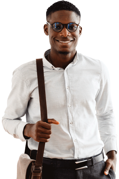 Étudiant souriant du campus de Lyon